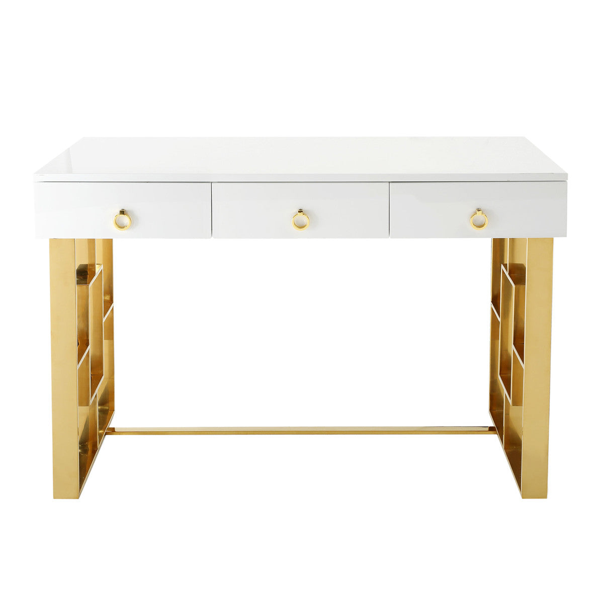 Audrey White Lacquer Desk In Houston | BeBoldFurniture 