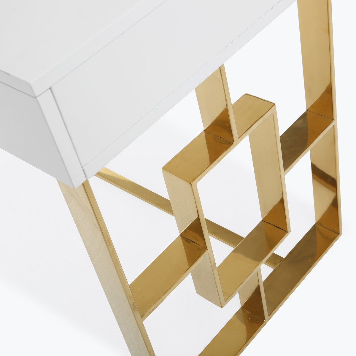 Audrey White Lacquer Desk In Houston | BeBoldFurniture 