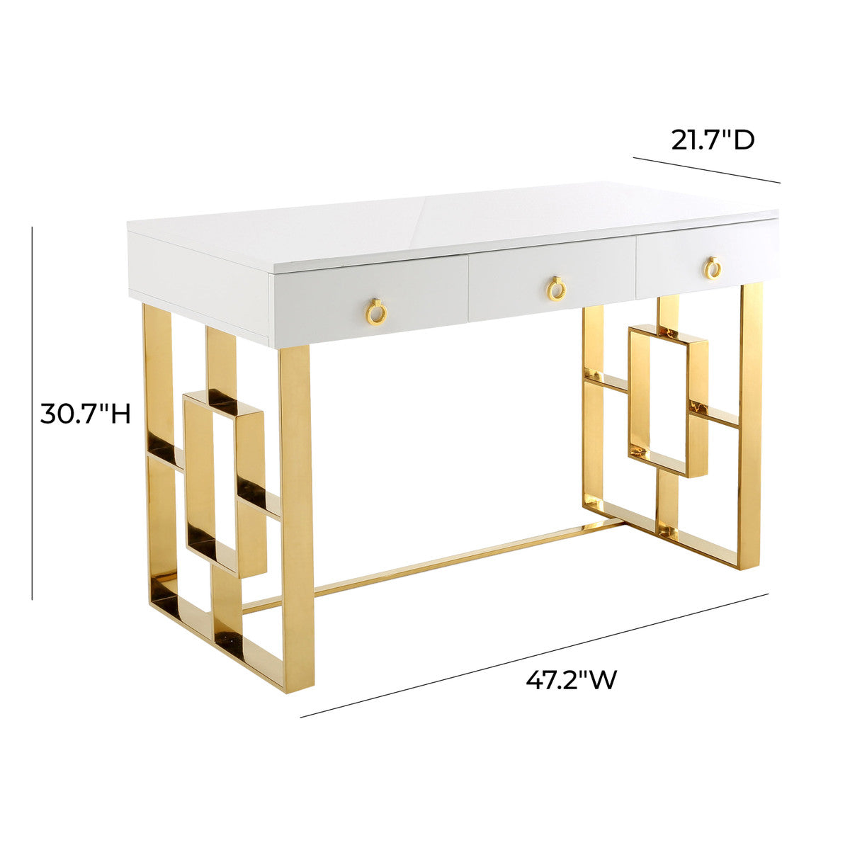 Audrey White Lacquer Desk In Houston | BeBoldFurniture 