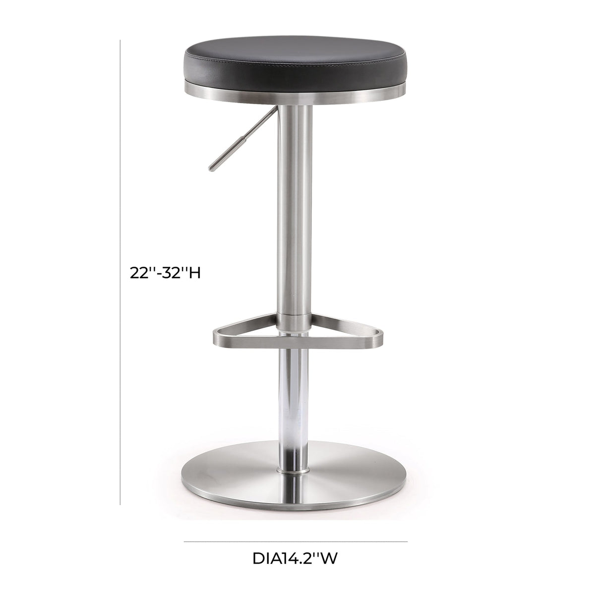 Fano Black Stainless Steel Adjustable Barstool | BeBoldFurniture