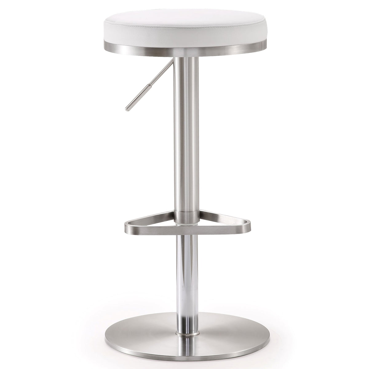 Fano White Stainless Steel Adjustable Barstool | BeBoldFurniture