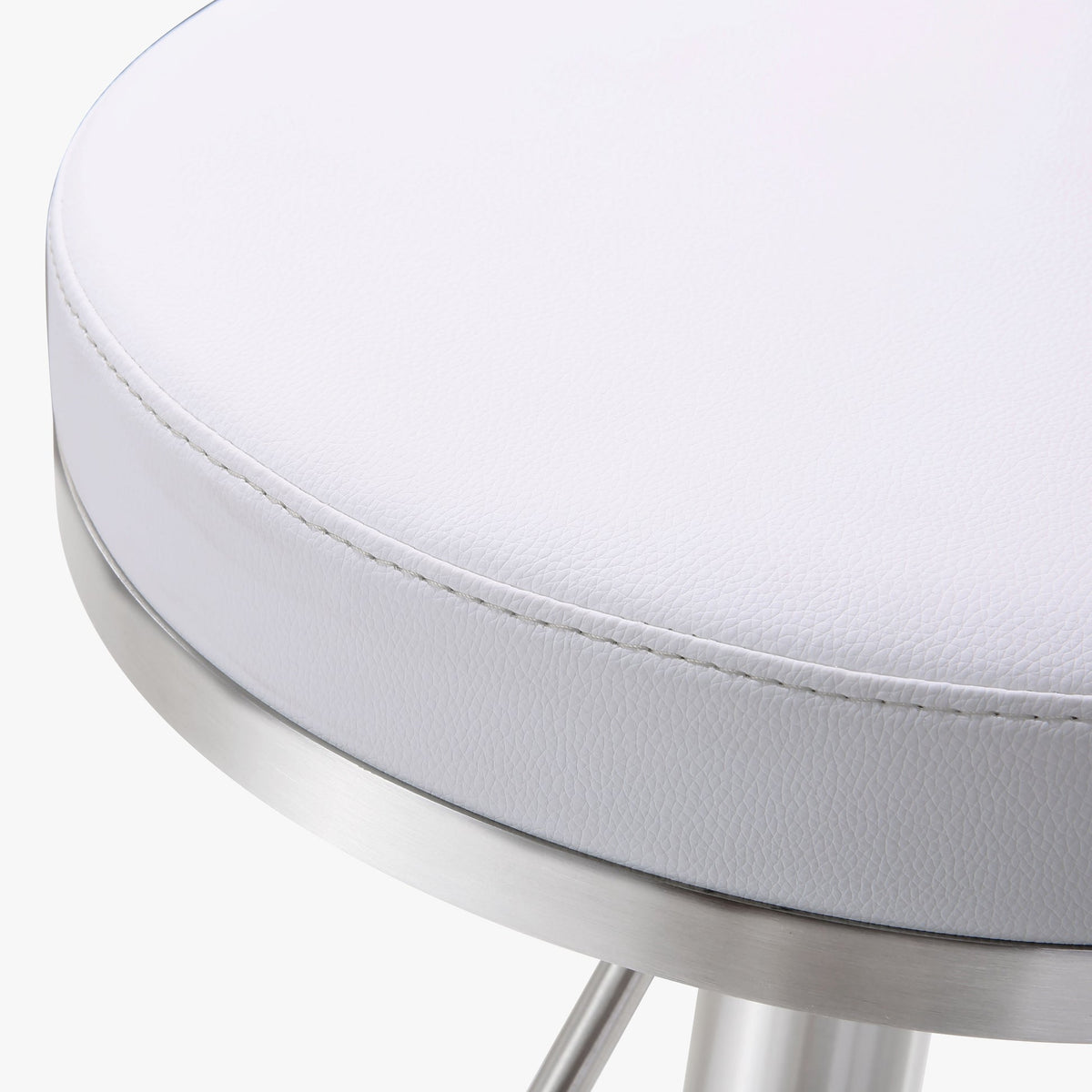 Fano White Stainless Steel Adjustable Barstool | BeBoldFurniture