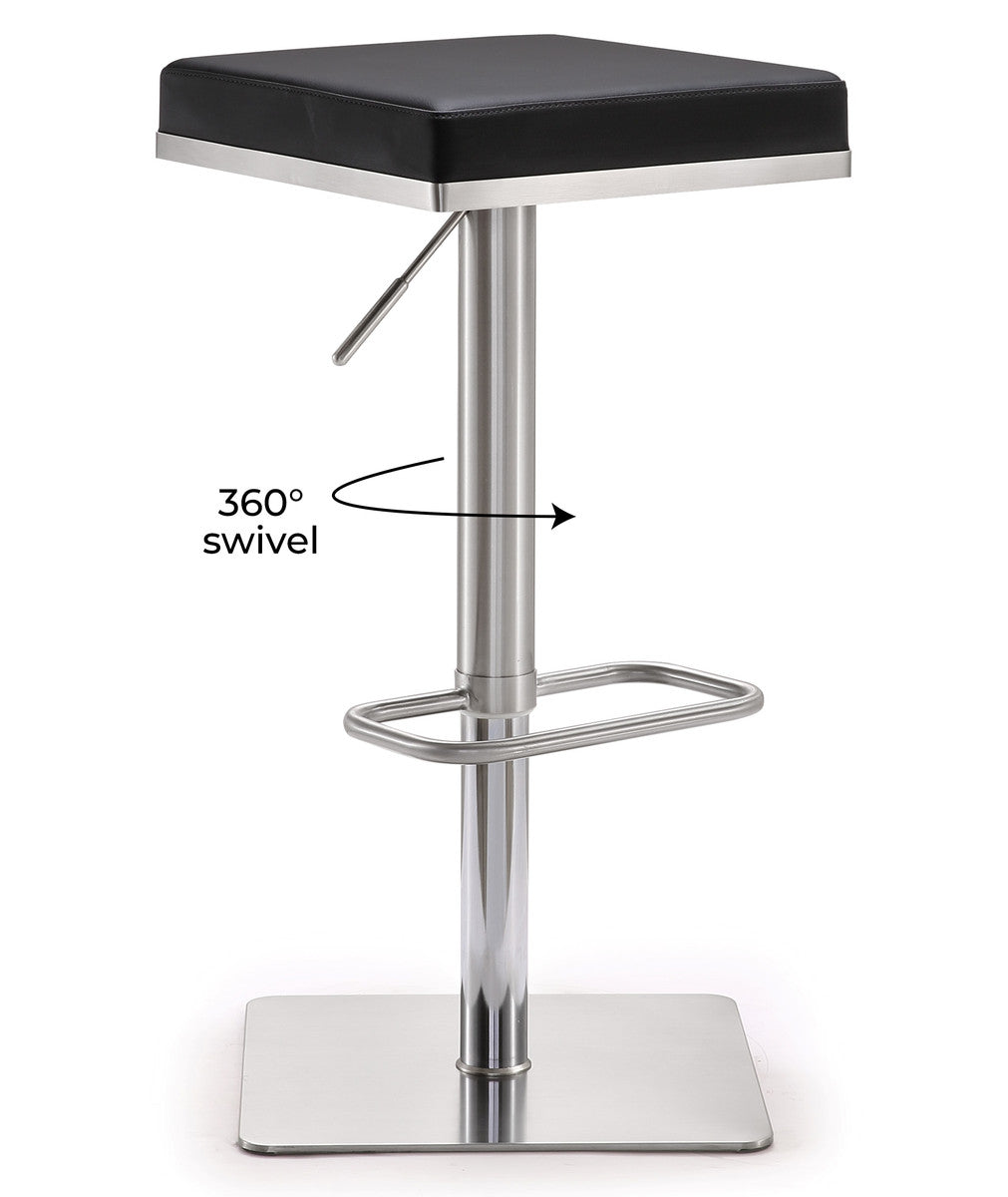 Bari Black Steel Adjustable Barstool In Houston | BeBoldFurniture 