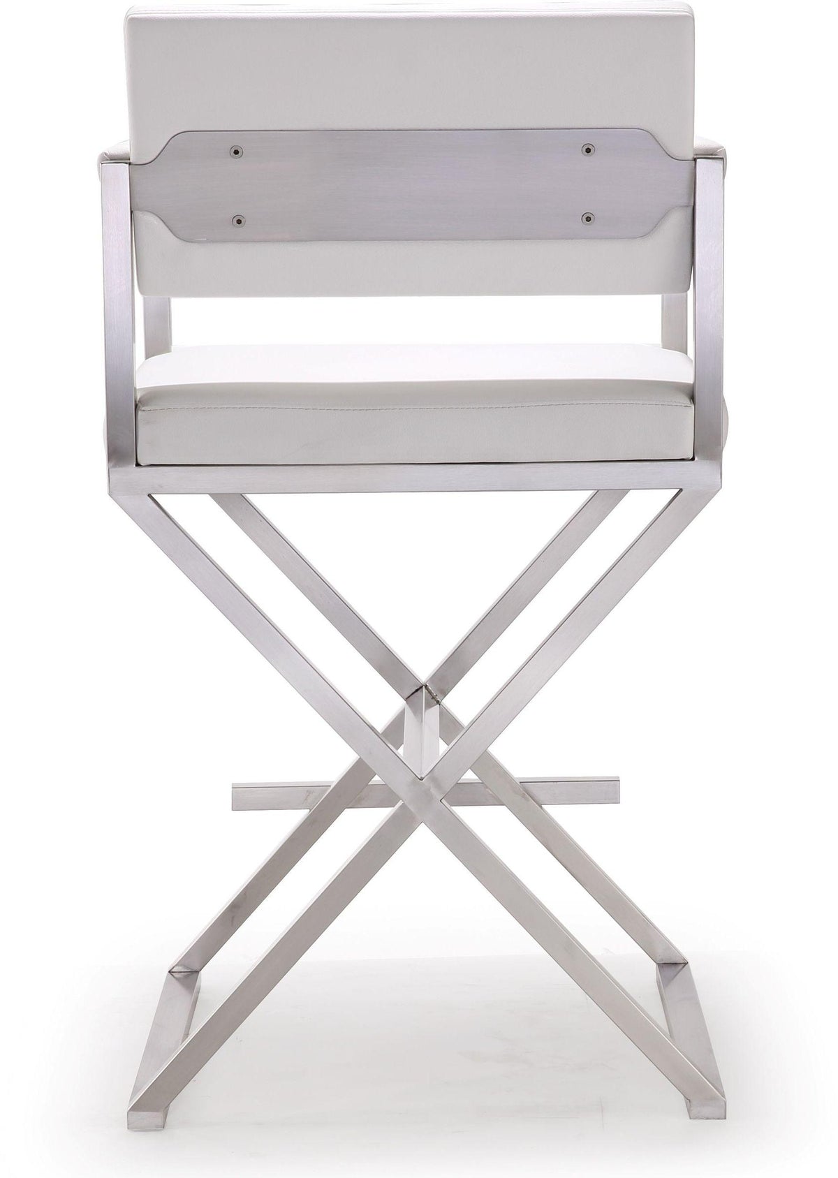 Director White Stainless Steel Counter Stool | BeBoldFurniture