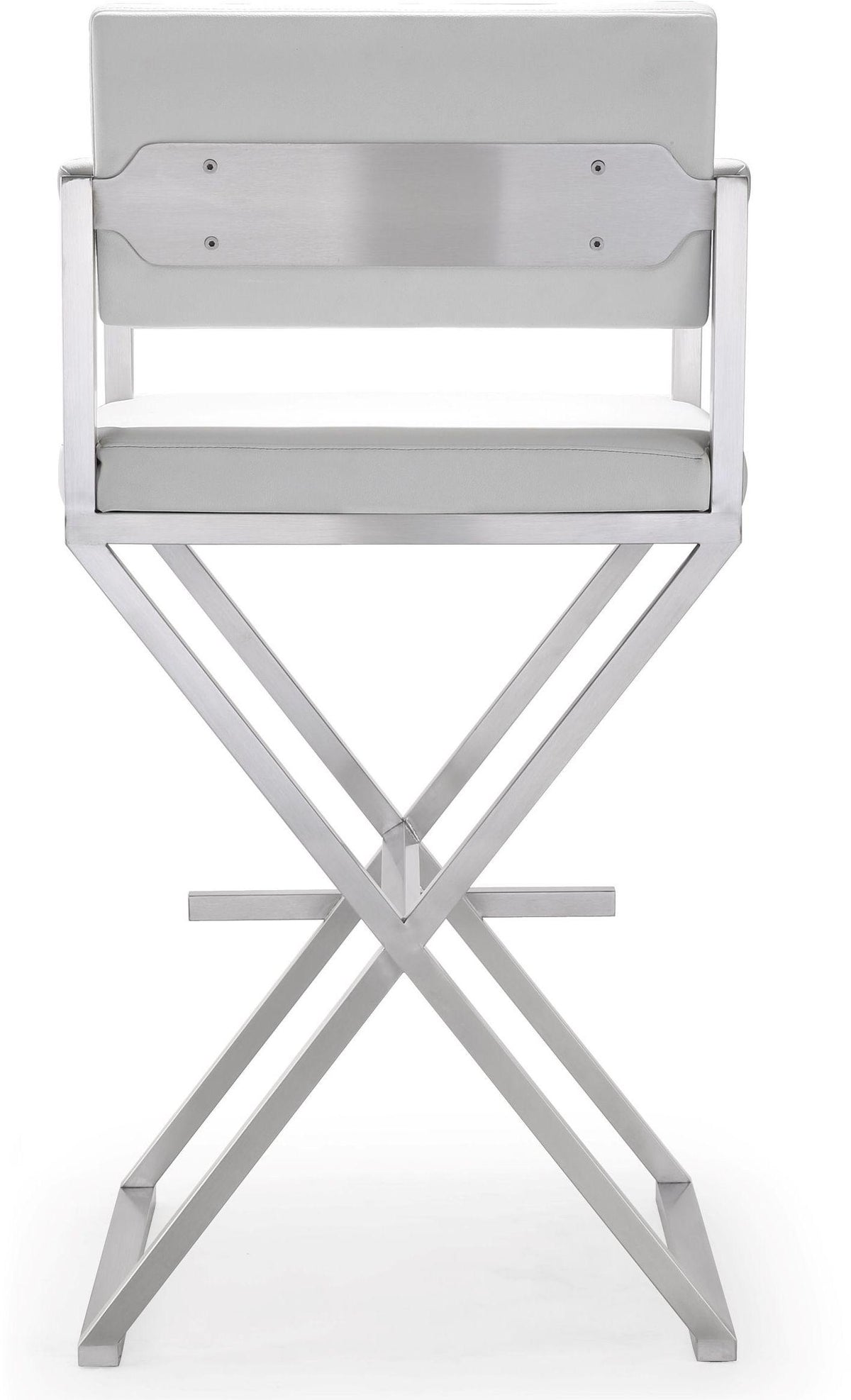 Director White Stainless Steel Barstool | BeBoldFurniture