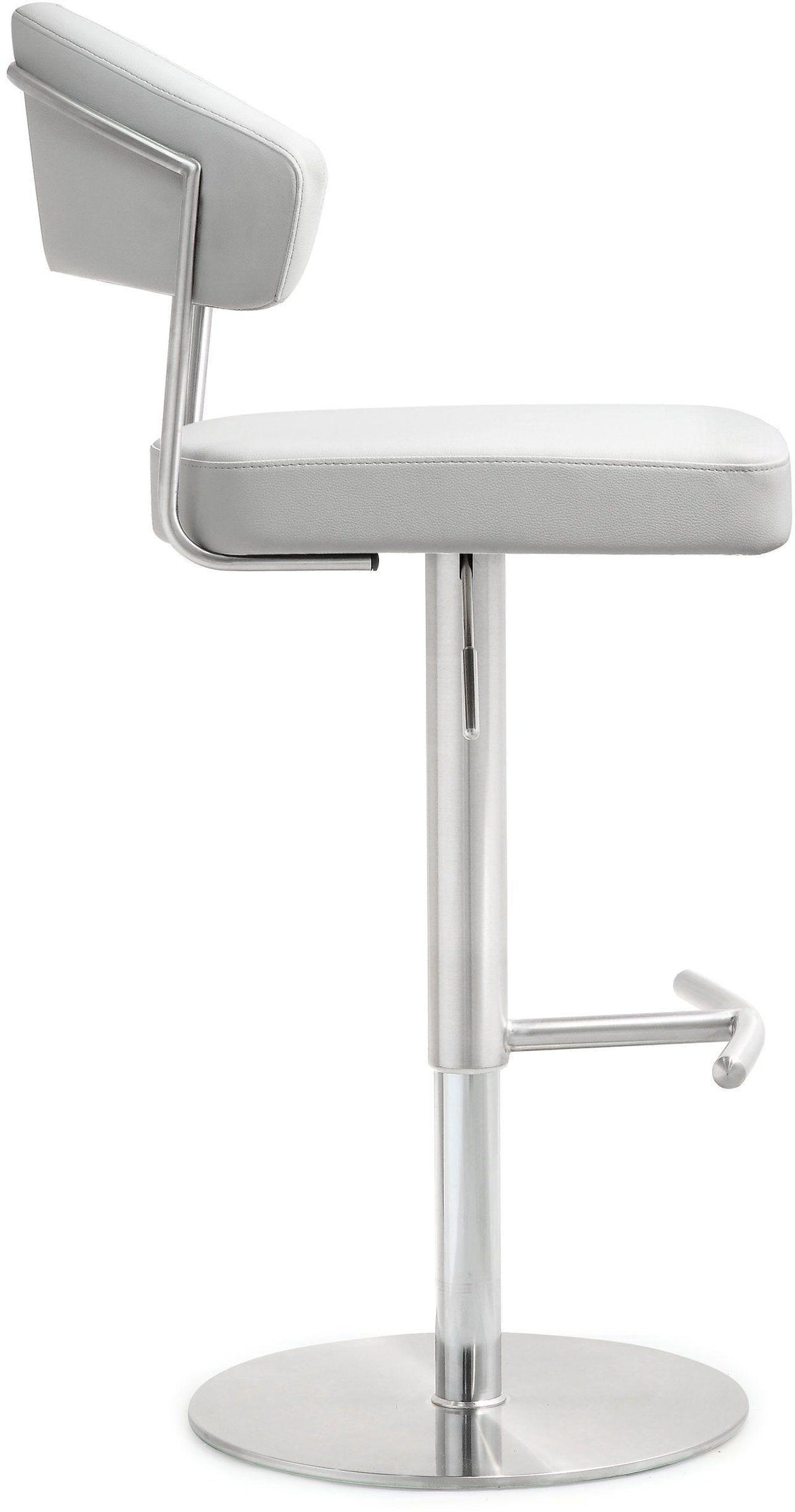 Cosmo White Stainless Steel Barstool | BeBoldFurniture