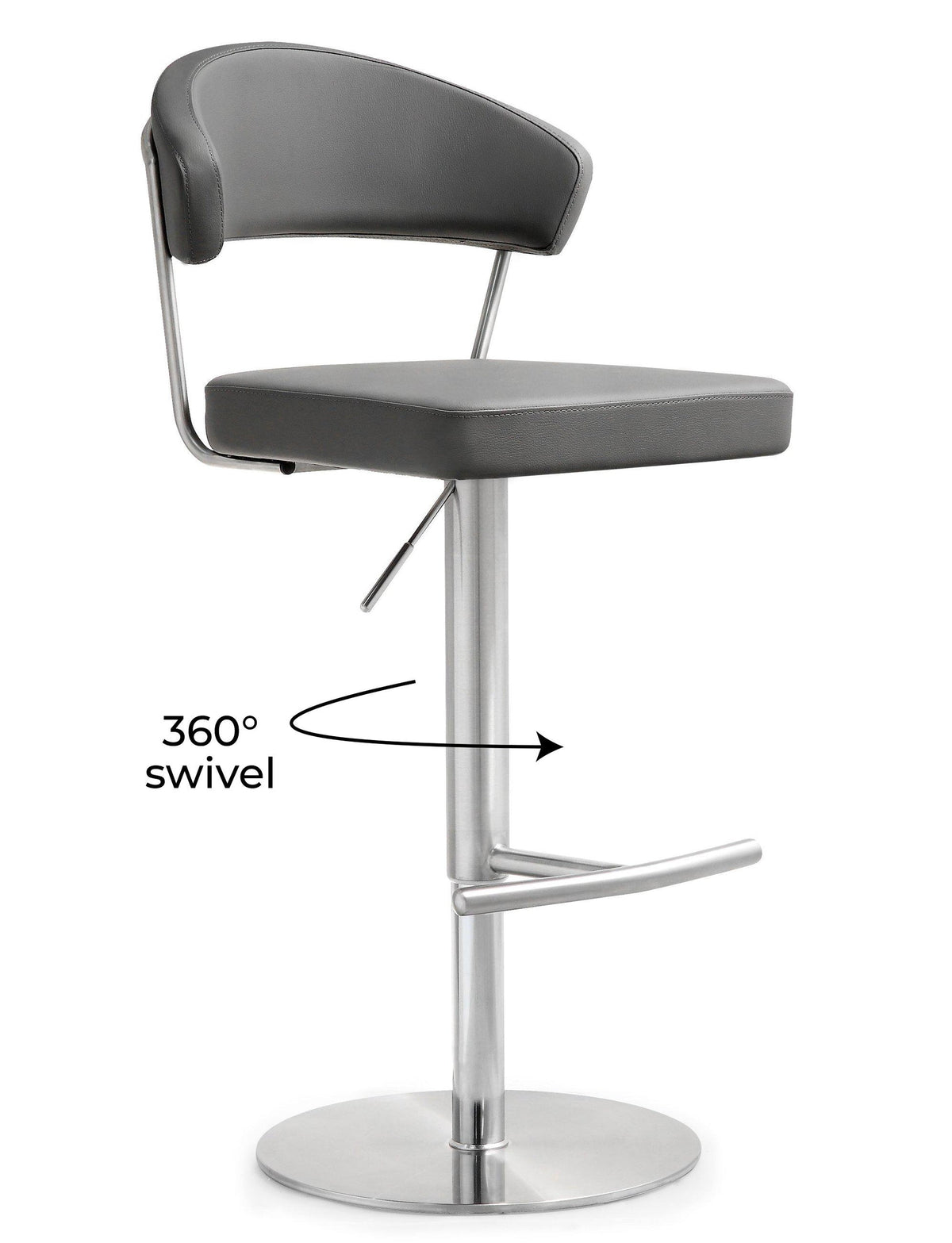 Cosmo Black Stainless Steel Barstool | BeBoldFurniture