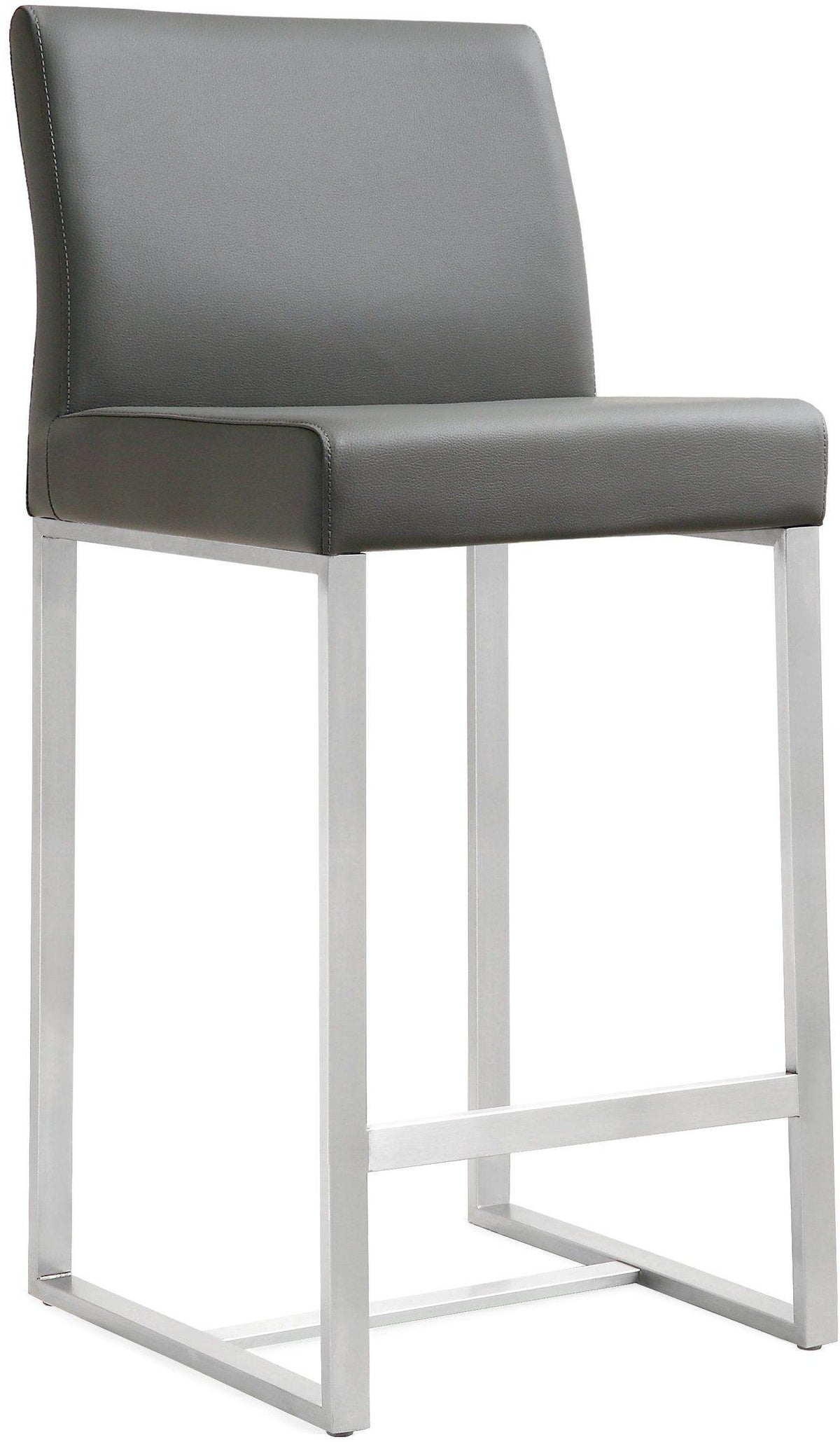 Denmark Grey Stainless Steel Counter Stool (Set of 2) | BeBoldFurniture