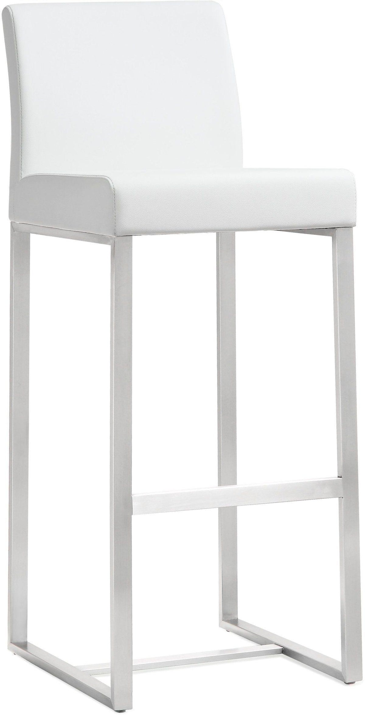 Denmark White Stainless Steel Barstool (Set of 2) | BeBoldFurniture