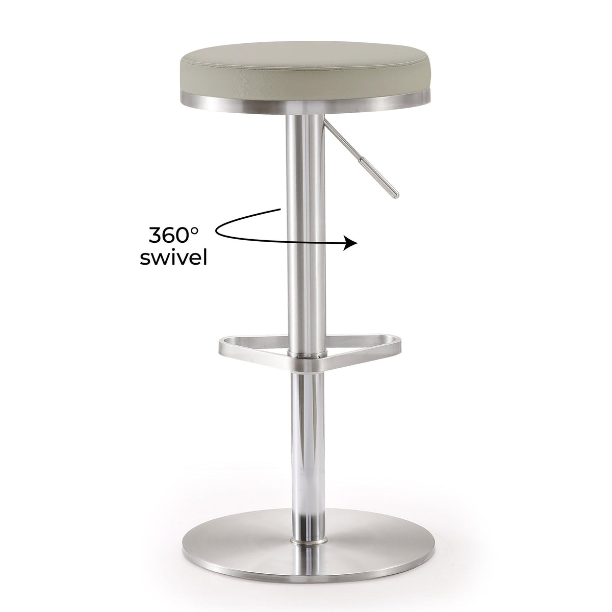 Fano Light Grey Stainless Steel Barstool | BeBoldFurniture