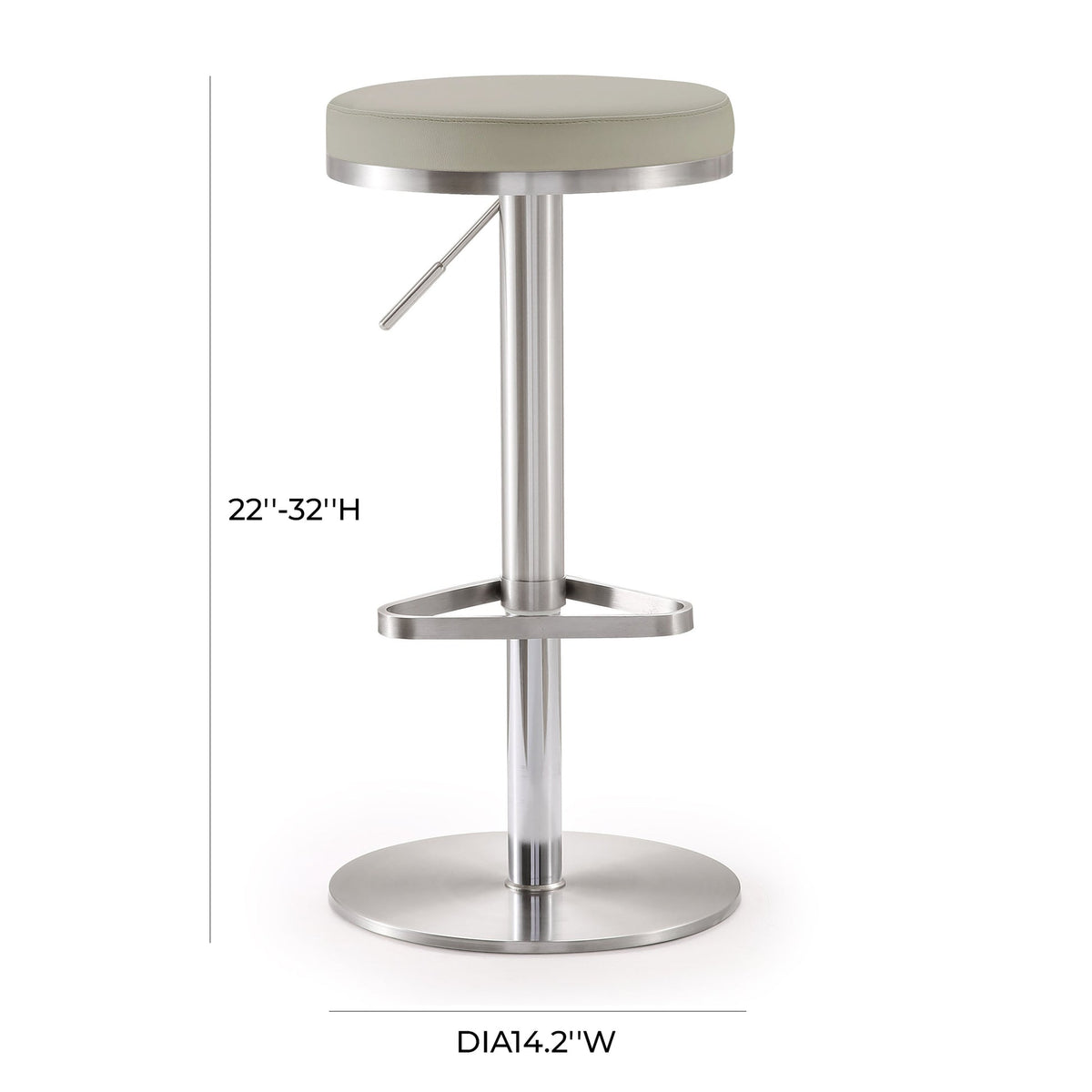 Fano Light Grey Stainless Steel Barstool | BeBoldFurniture