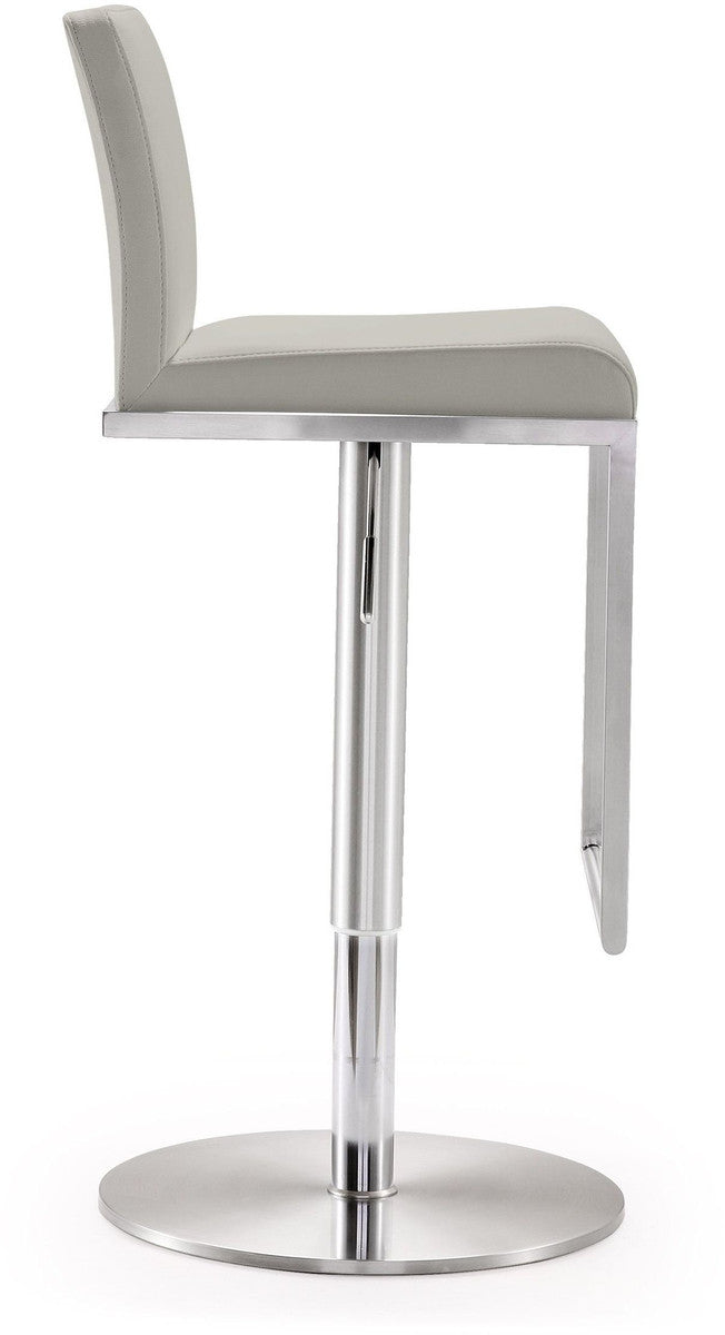 Amalfi Light Grey Leather Adjustable Stool In Houston | BeBoldFurniture 