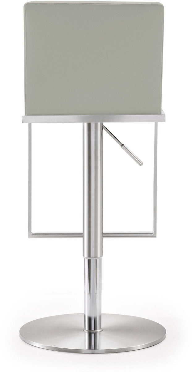 Amalfi Light Grey Leather Adjustable Stool In Houston | BeBoldFurniture 