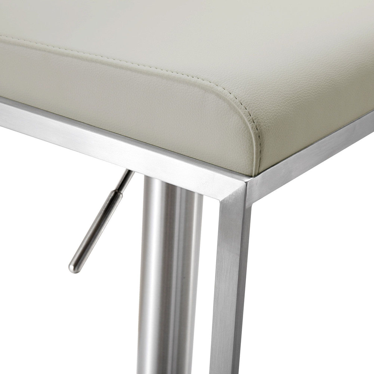 Amalfi Light Grey Leather Adjustable Stool In Houston | BeBoldFurniture 