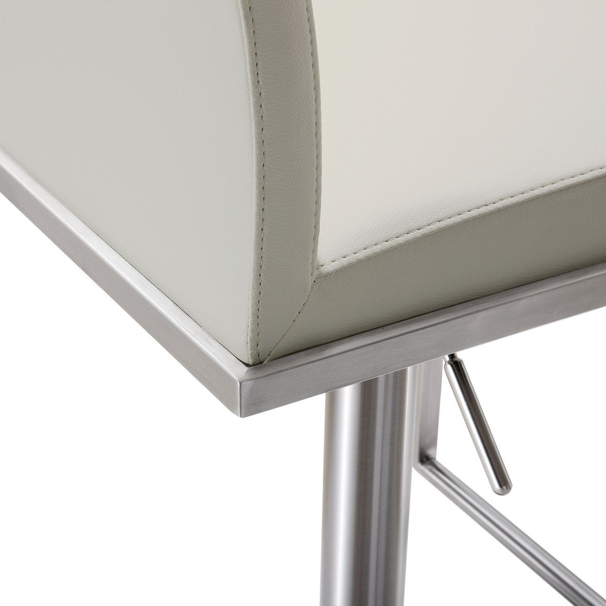 Amalfi Light Grey Leather Adjustable Stool In Houston | BeBoldFurniture 