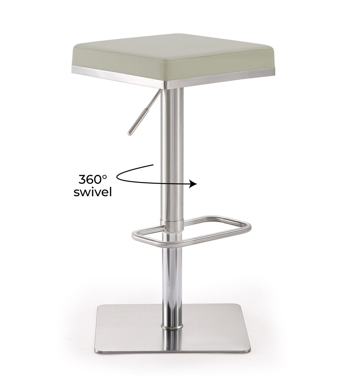 Bari Light Grey Steel Adjustable Barstool In Houston | BeBoldFurniture 