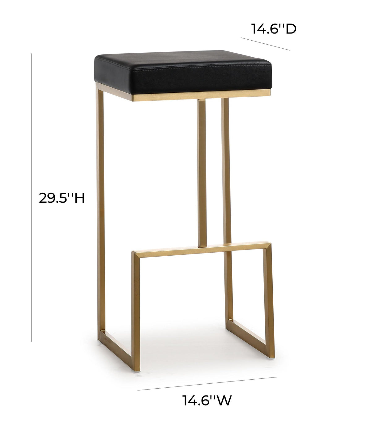 Ferrara Black Gold Steel Barstool (Set of 2) | BeBoldFurniture