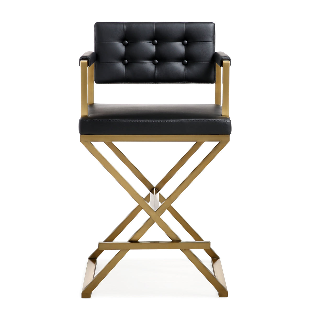 Director Black Gold Steel Counter Stool | BeBoldFurniture