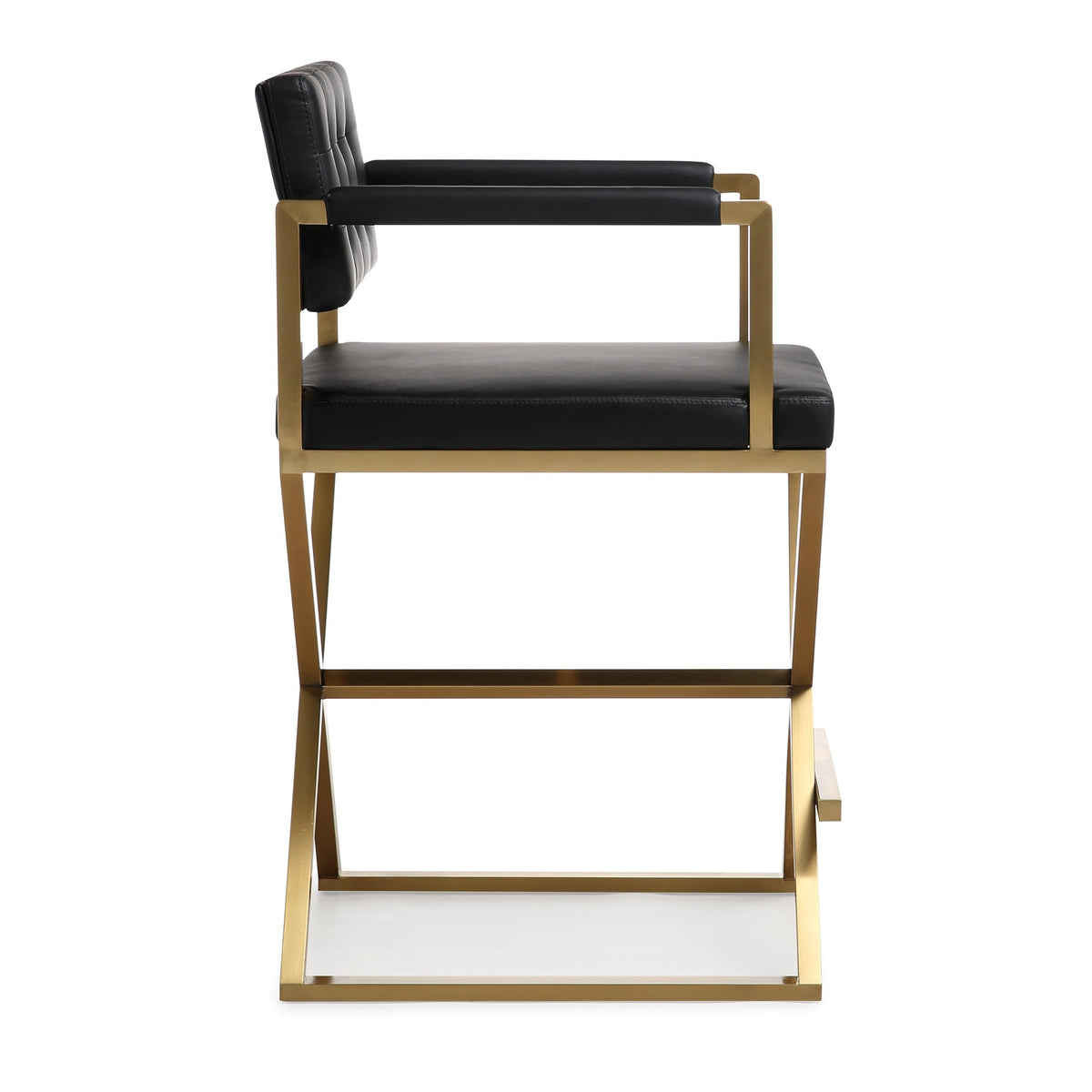 Director Black Gold Steel Counter Stool | BeBoldFurniture