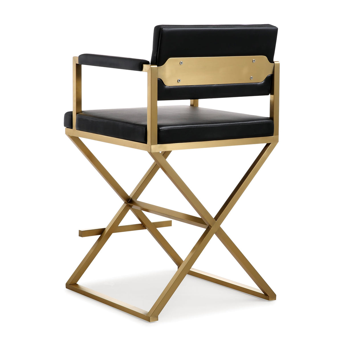 Director Black Gold Steel Counter Stool | BeBoldFurniture