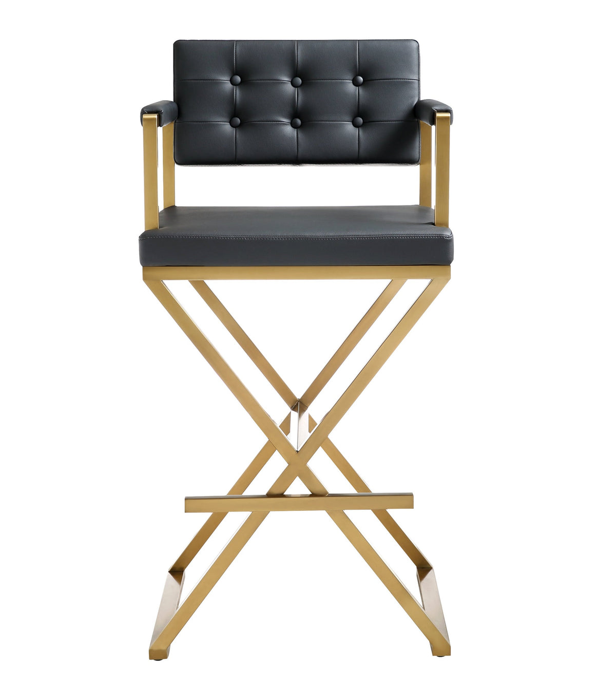 Director Black Gold Steel Barstool | BeBoldFurniture