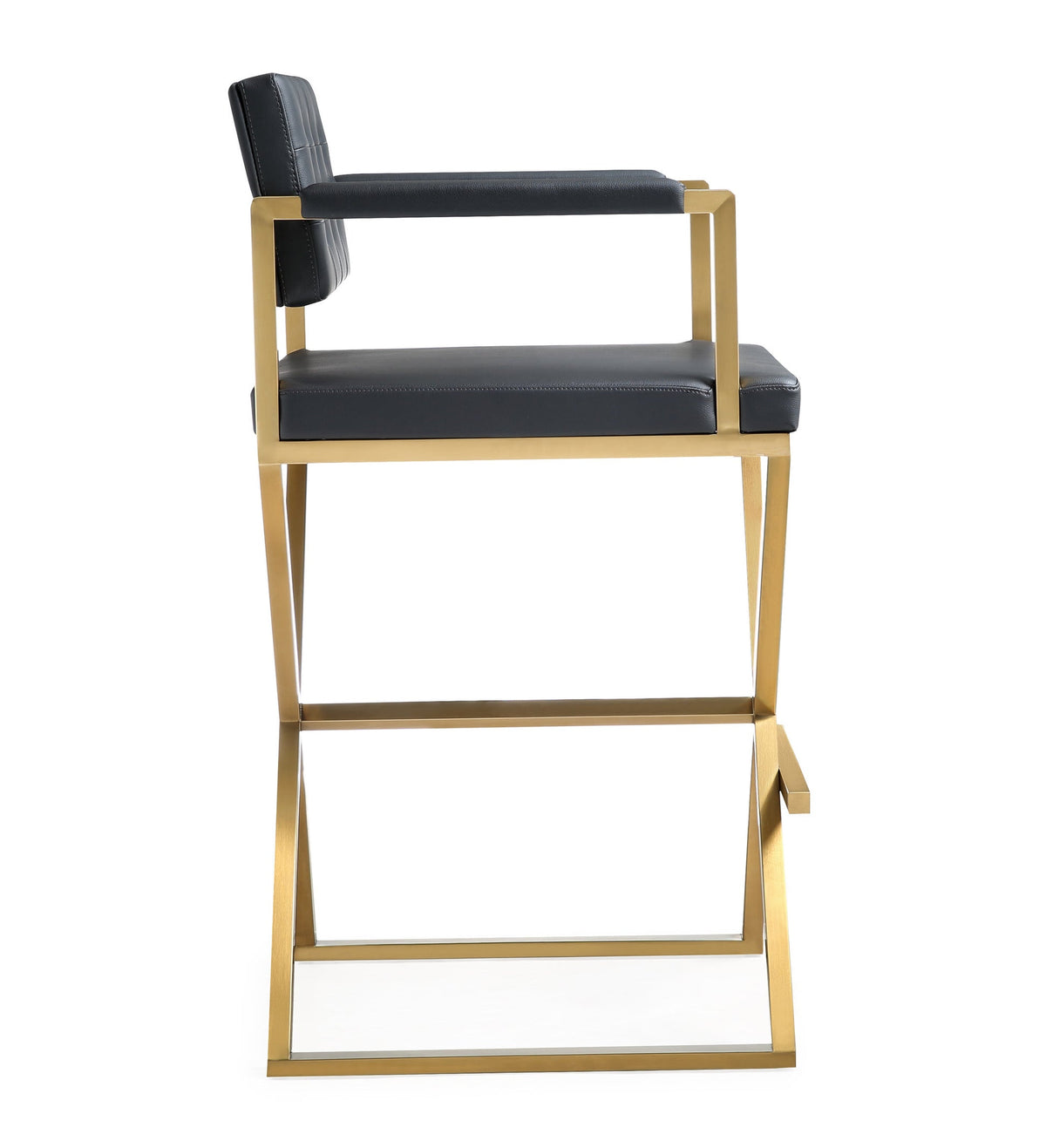 Director Black Gold Steel Barstool | BeBoldFurniture