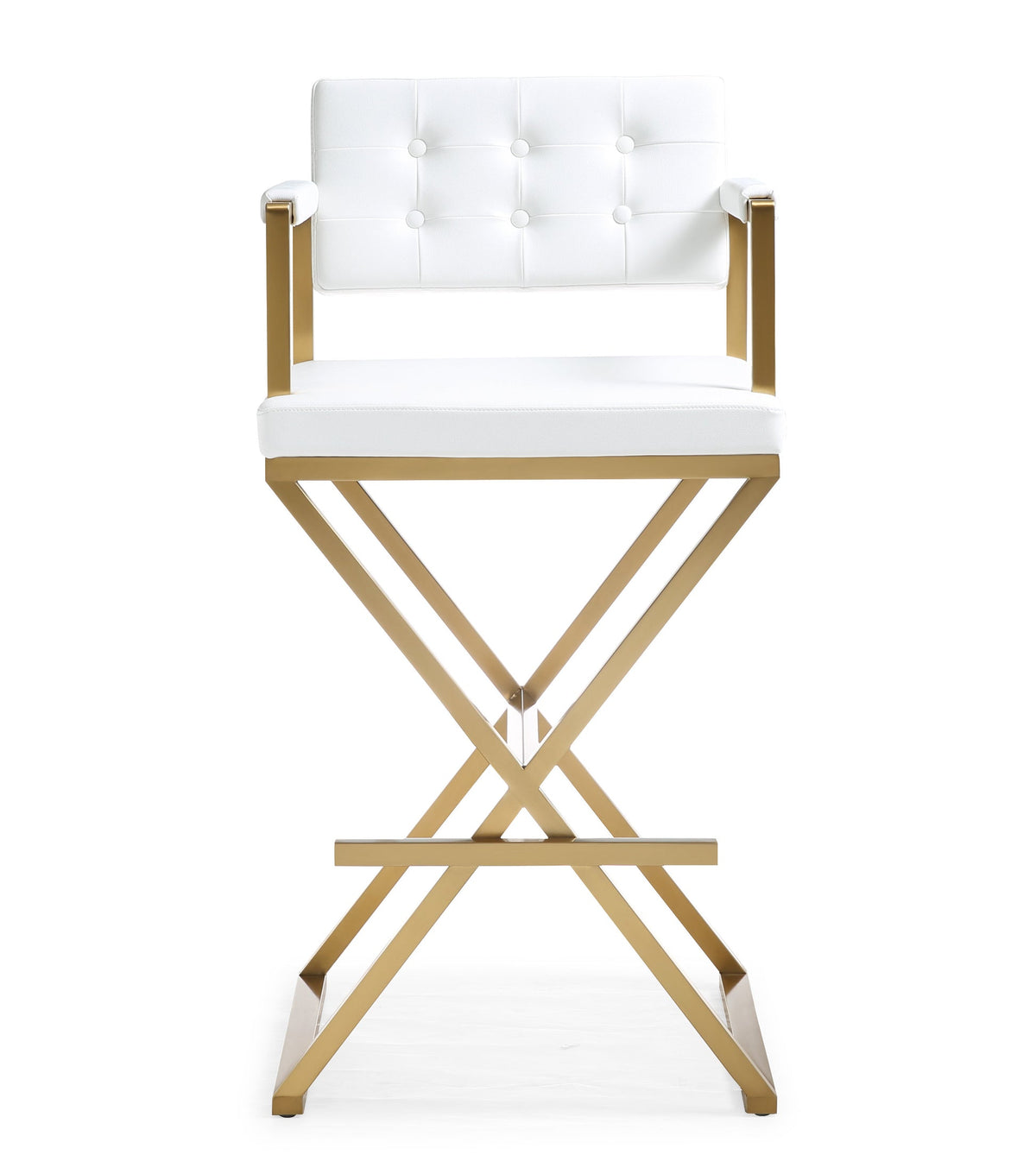 Director White Gold Steel Barstool | BeBoldFurniture