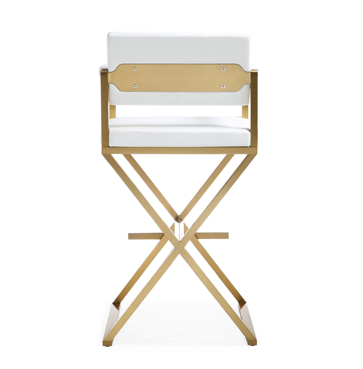 Director White Gold Steel Barstool | BeBoldFurniture