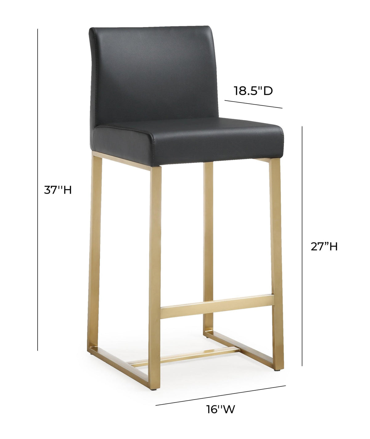 Denmark Black Gold Steel Counter Stool (Set of 2) | BeBoldFurniture