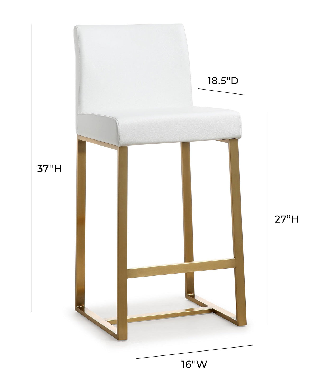 Denmark White Gold Steel Counter Stool (Set of 2) | BeBoldFurniture