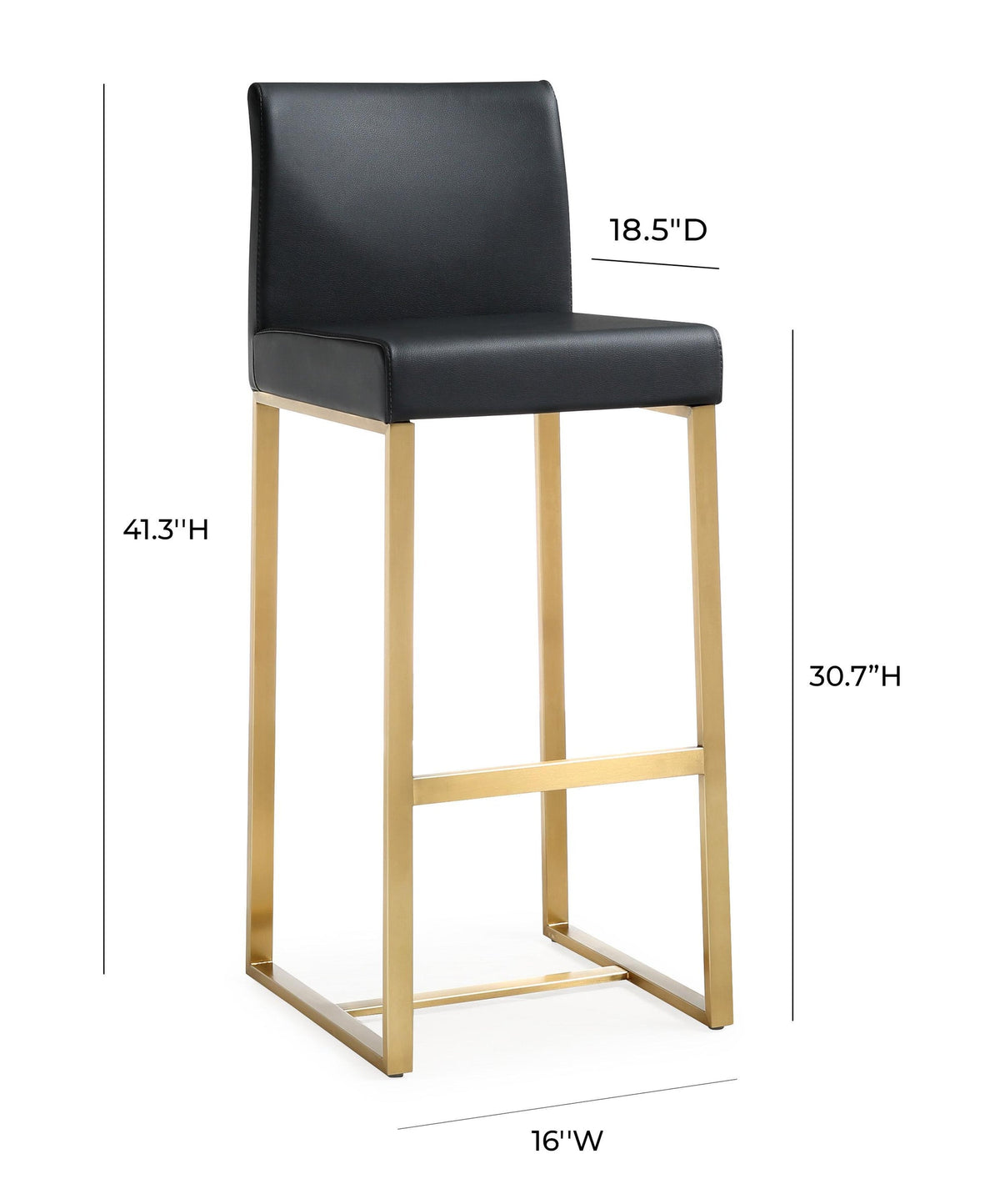 Denmark Black Gold Steel Barstool (Set of 2) | BeBoldFurniture