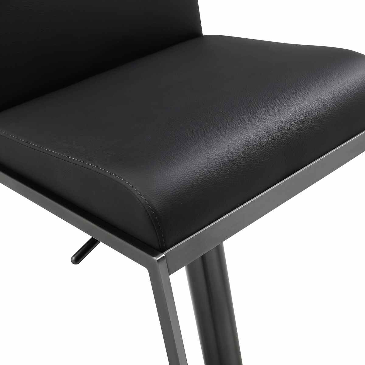 Amalfi Black on Black Vegan Leather Adjustable Stool