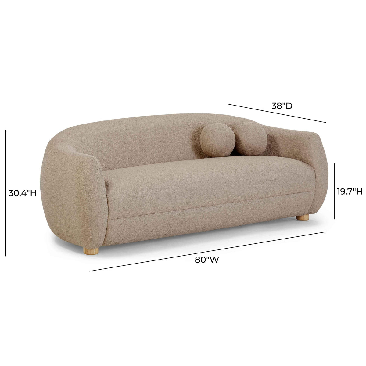 Judy Light Brown Boucle Sofa | BeBoldFurniture