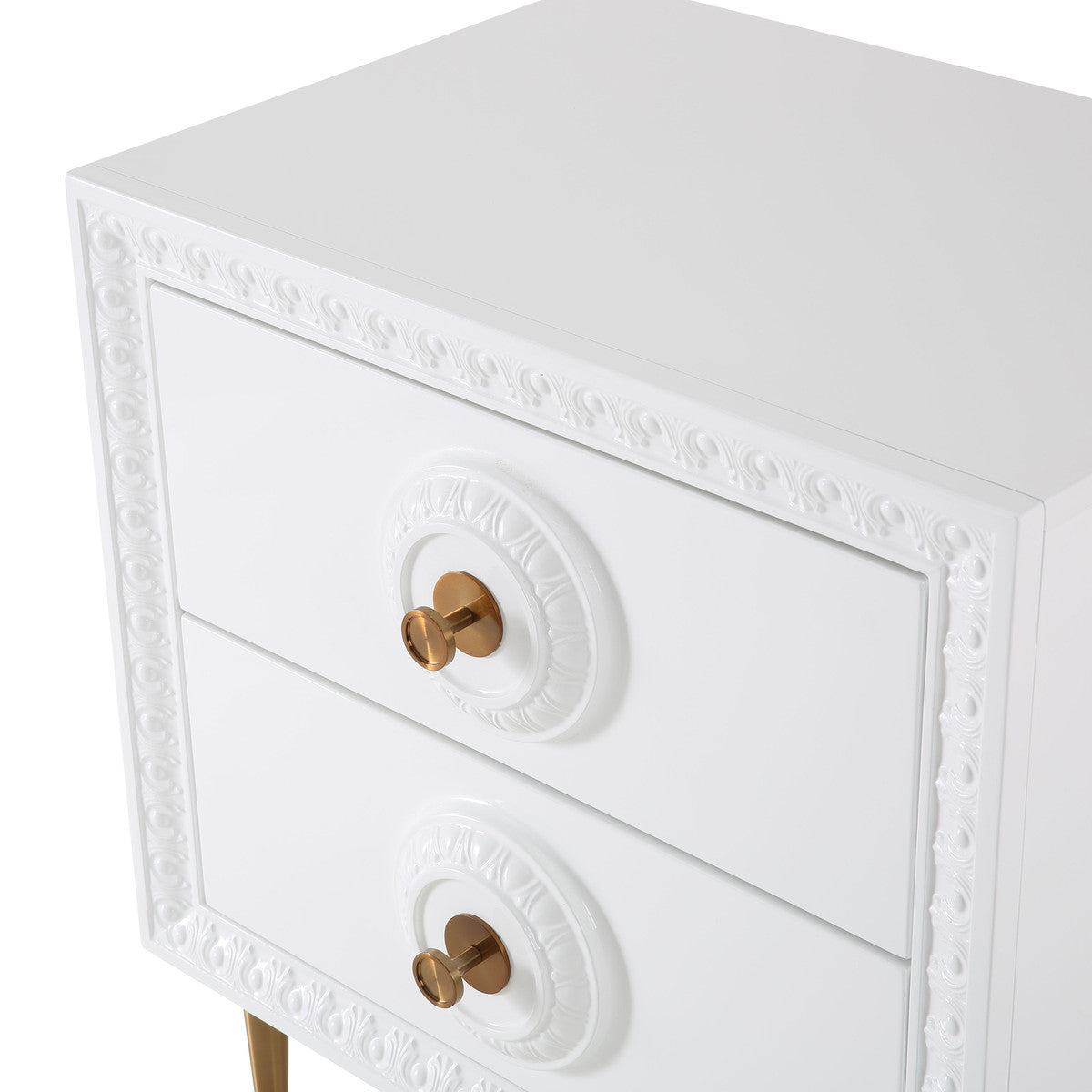 Bovey White Lacquer Side Table | BeBoldFurniture