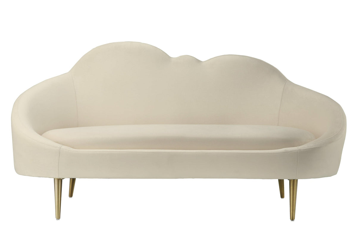 Cloud Cream Velvet Settee | BeBoldFurniture