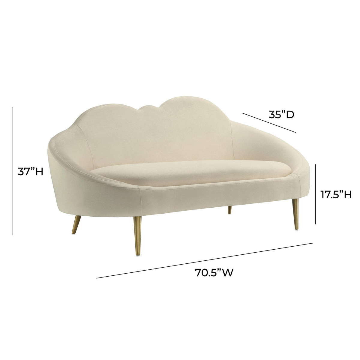 Cloud Cream Velvet Settee | BeBoldFurniture