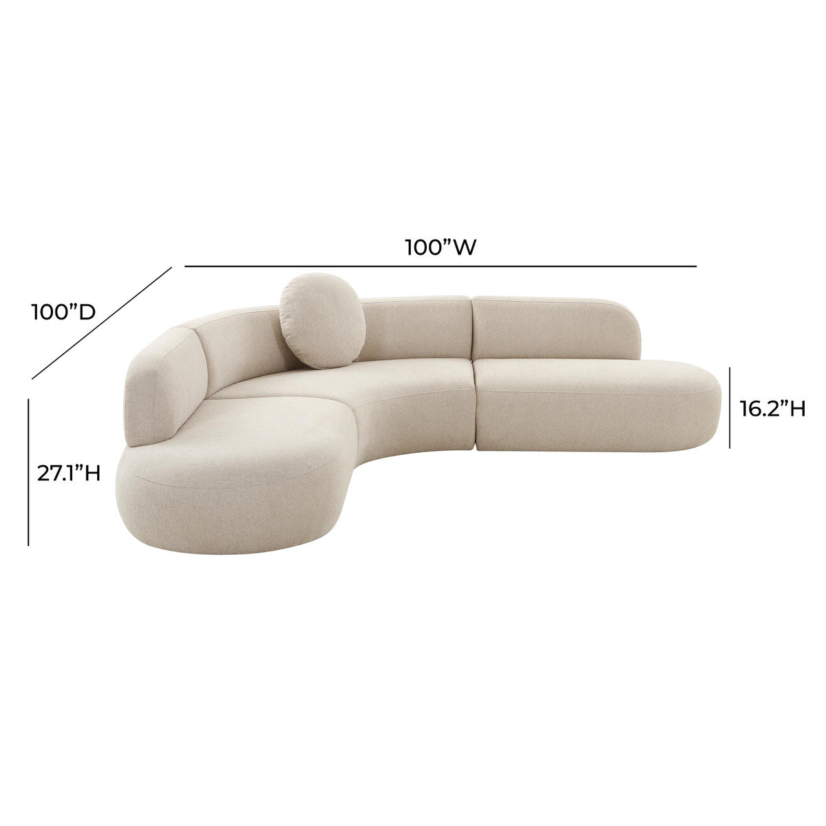 Broohah Beige Linen Sectional | BeBoldFurniture