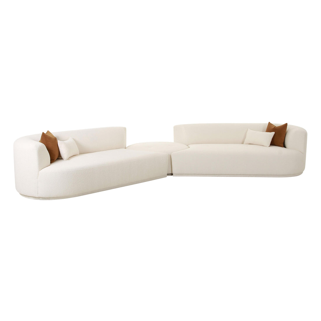 Fickle Cream Boucle 3-Piece Modular Sectional | BeBoldFurniture