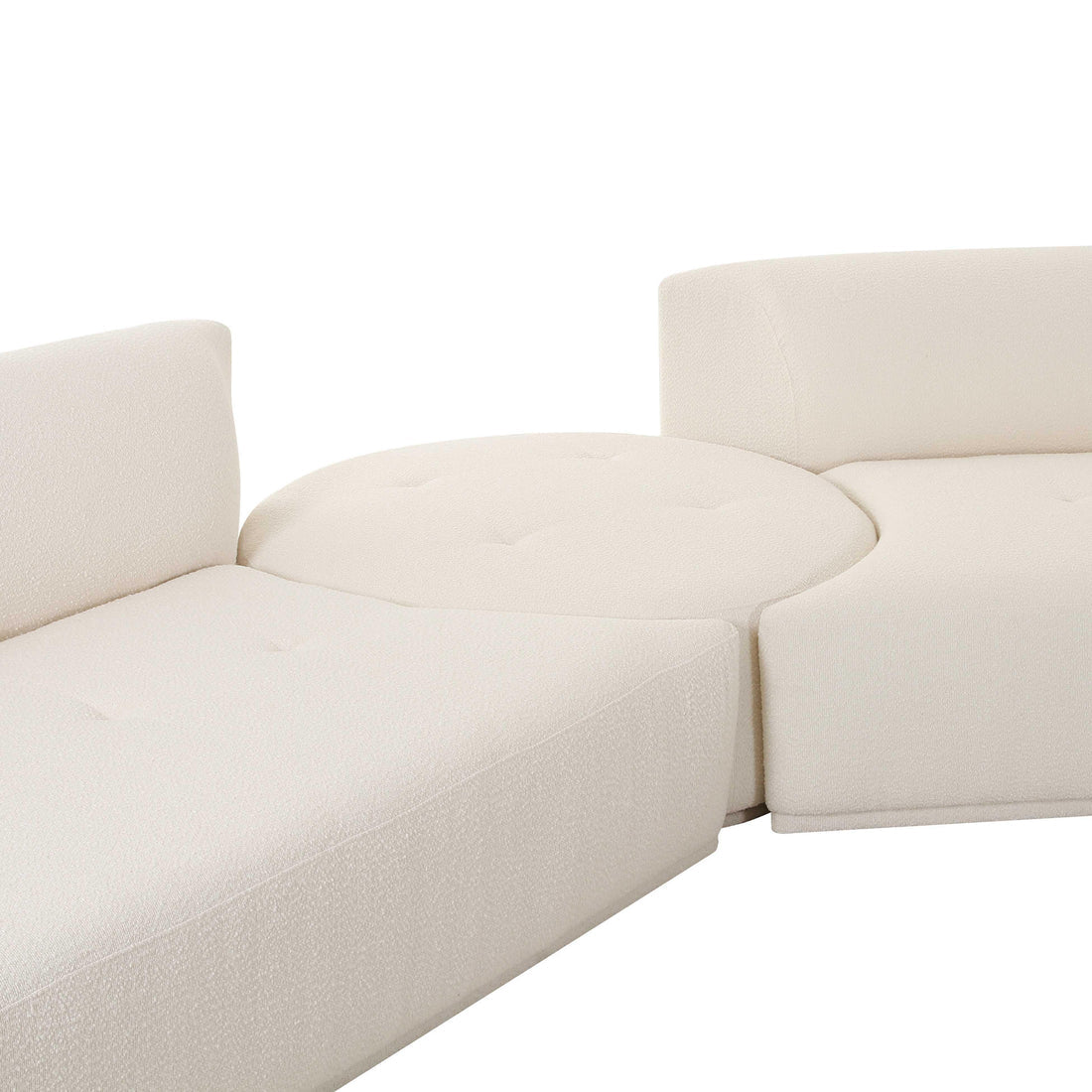 Fickle Cream Boucle 3-Piece Modular Sectional | BeBoldFurniture