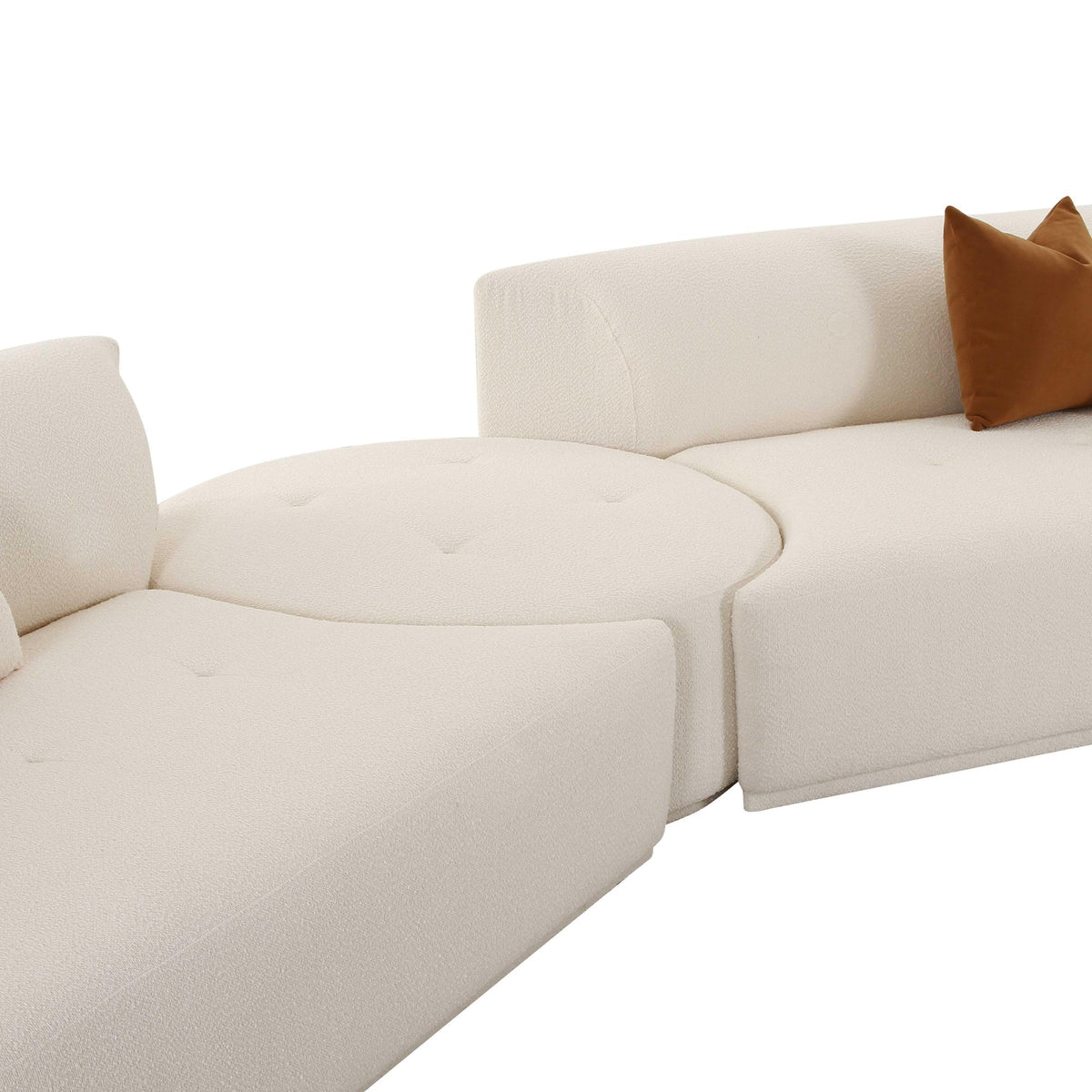 Fickle Cream Boucle 4-Piece Modular RAF Sectional | BeBoldFurniture