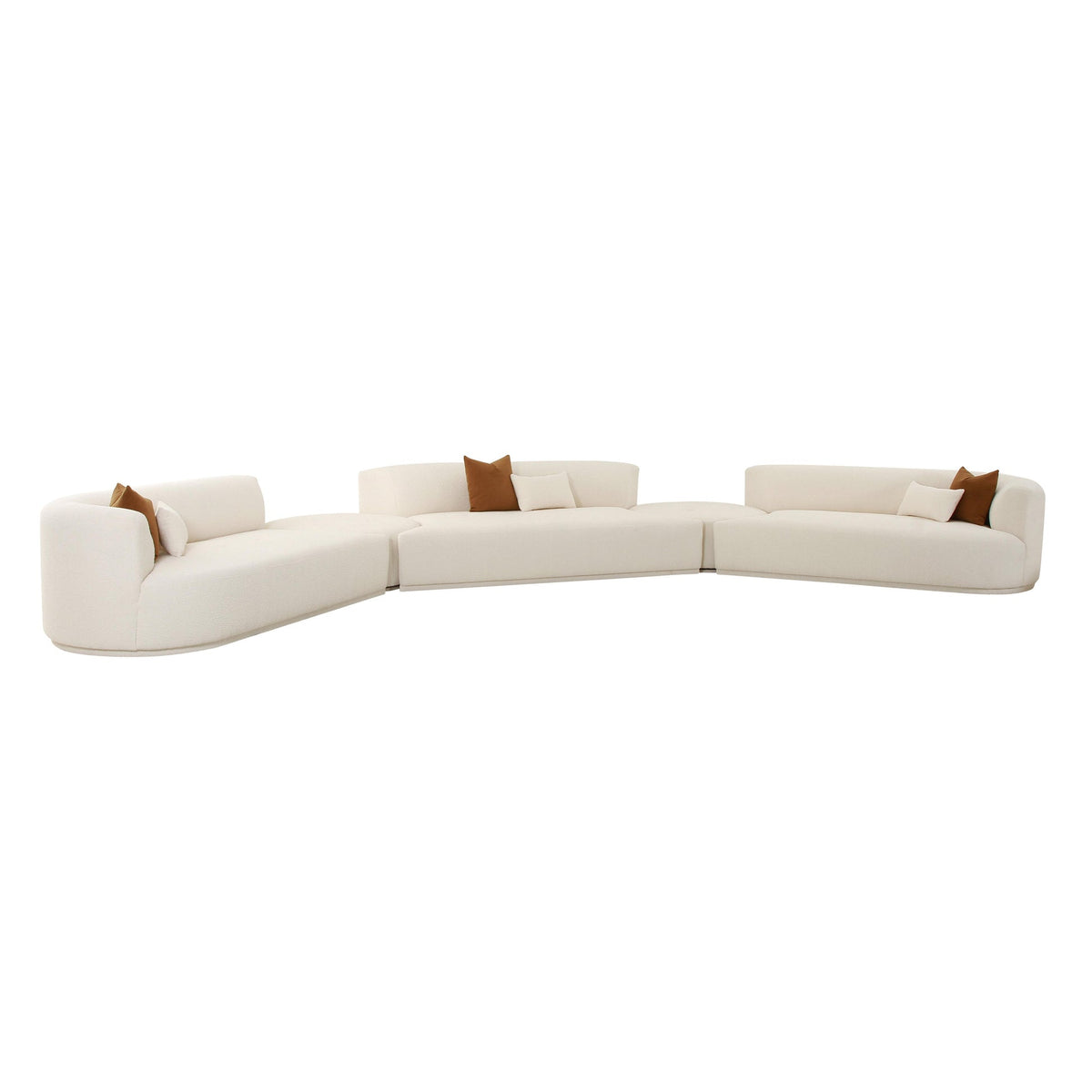 Fickle Cream Boucle 5-Piece Modular Sectional | BeBoldFurniture