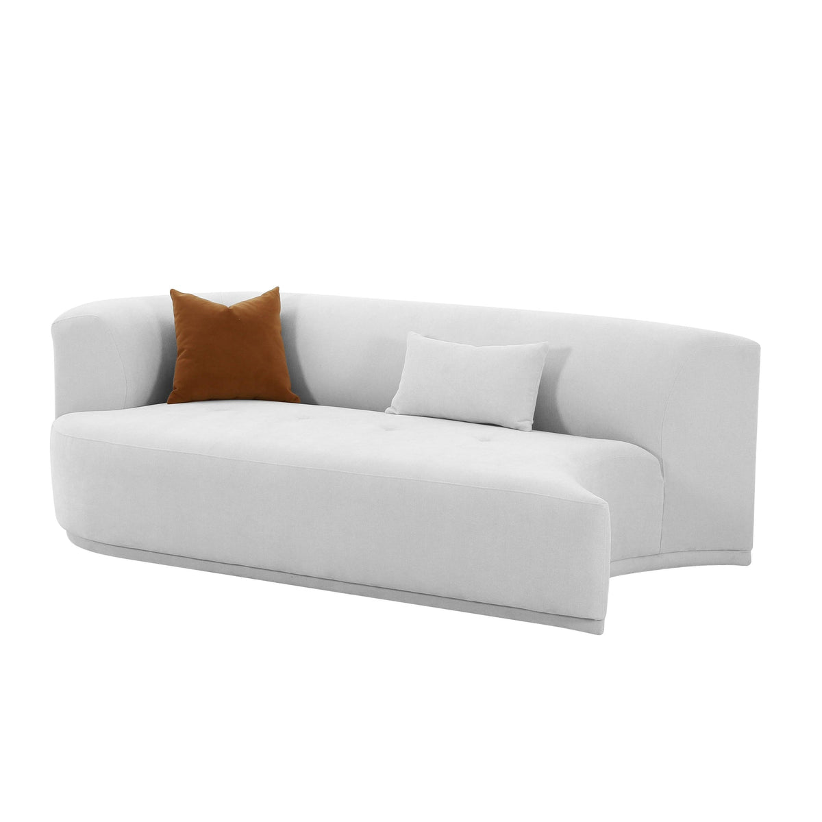 Fickle Grey Velvet Modular LAF Loveseat | BeBoldFurniture