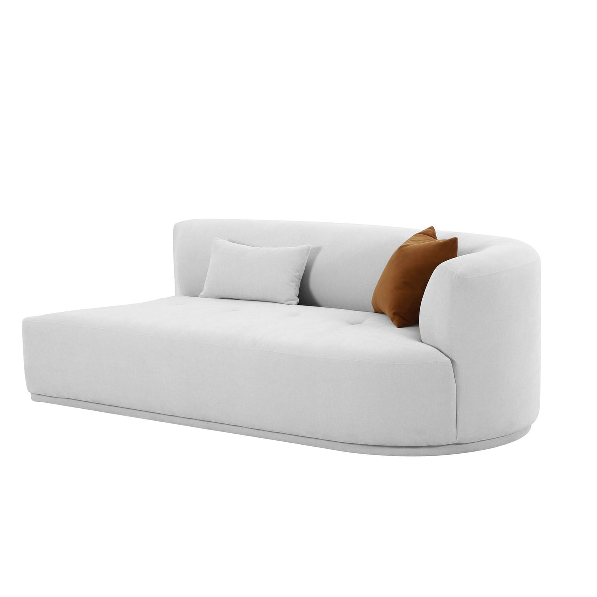 Fickle Grey Velvet Modular RAF Loveseat | BeBoldFurniture