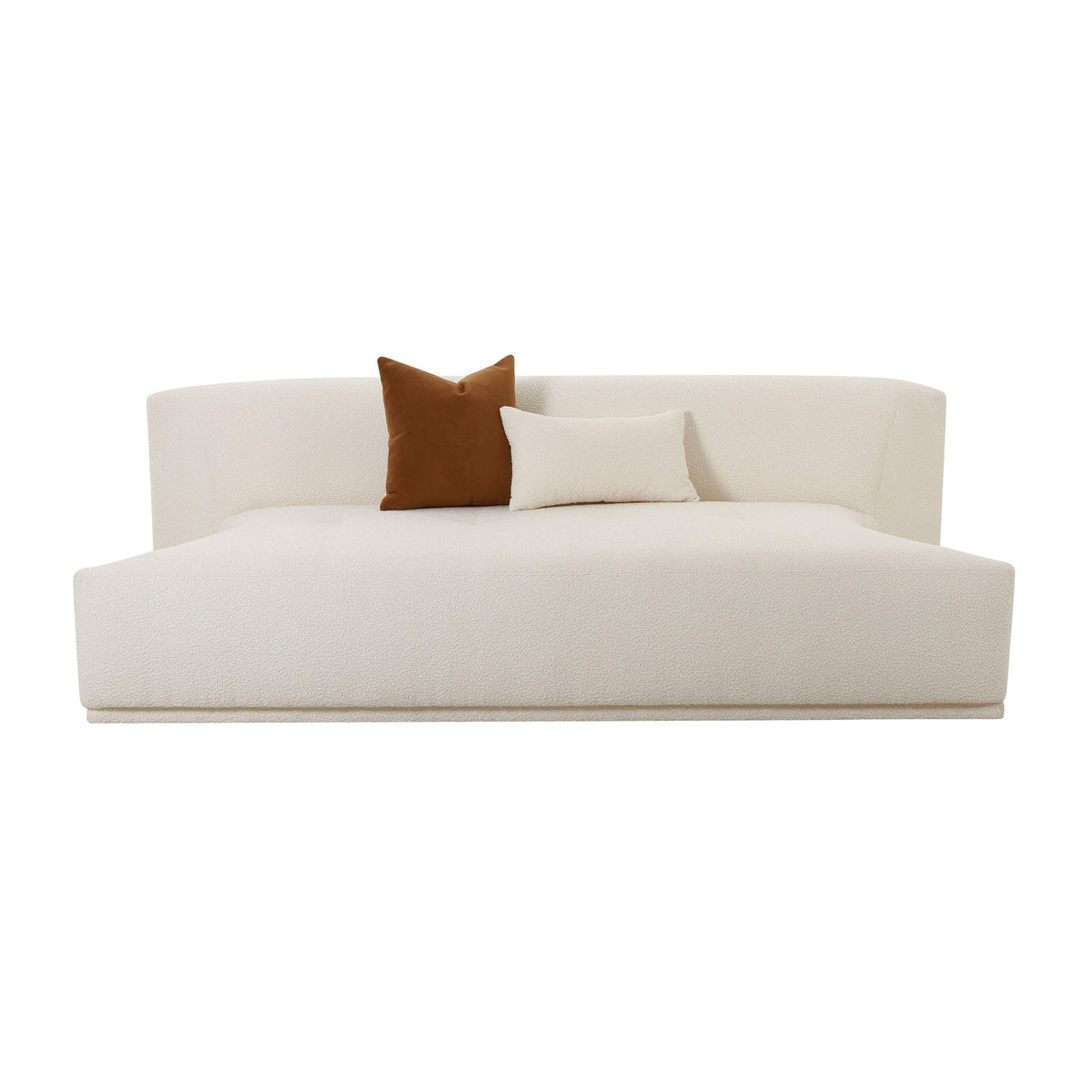 Fickle Cream Boucle Modular Armless Loveseat | BeBoldFurniture