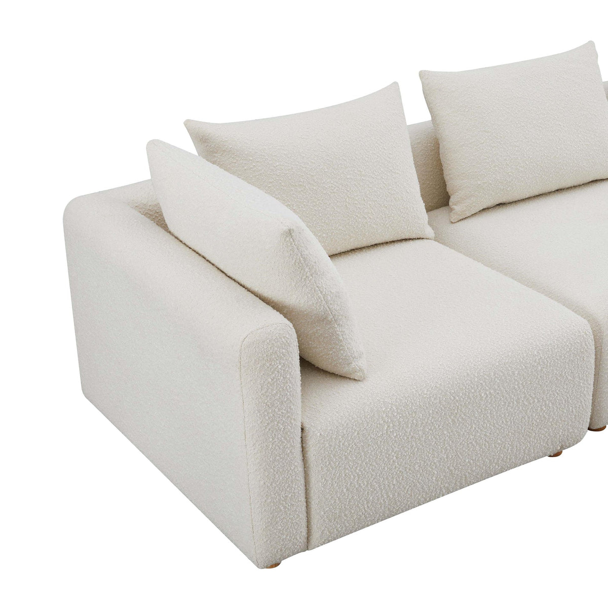 Hangover Cream Boucle 4-Piece Modular Sectional | BeBoldFurniture