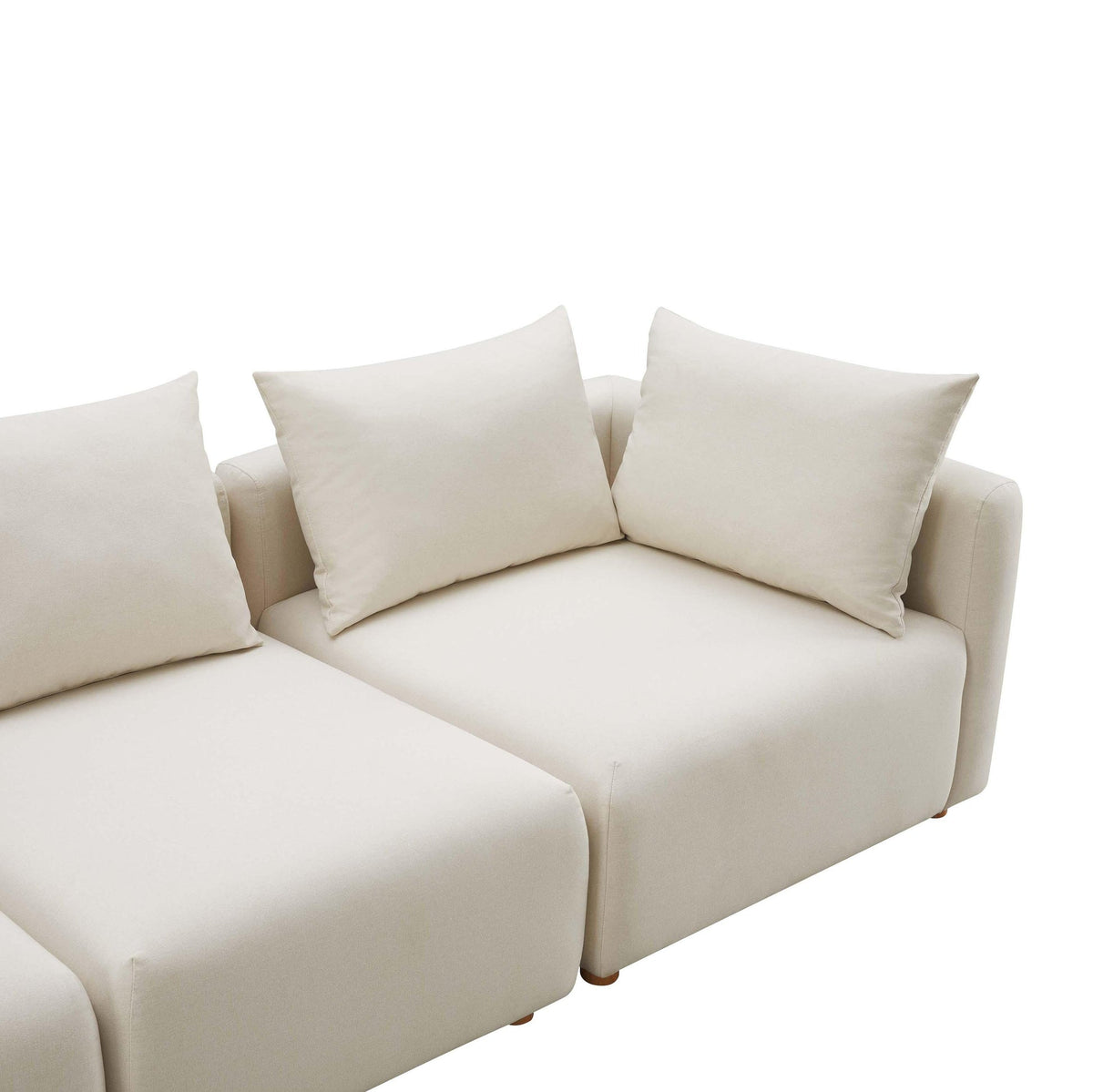 Hangover Cream Performance Linen 4-Piece Modular Sectional | BeBoldFurniture