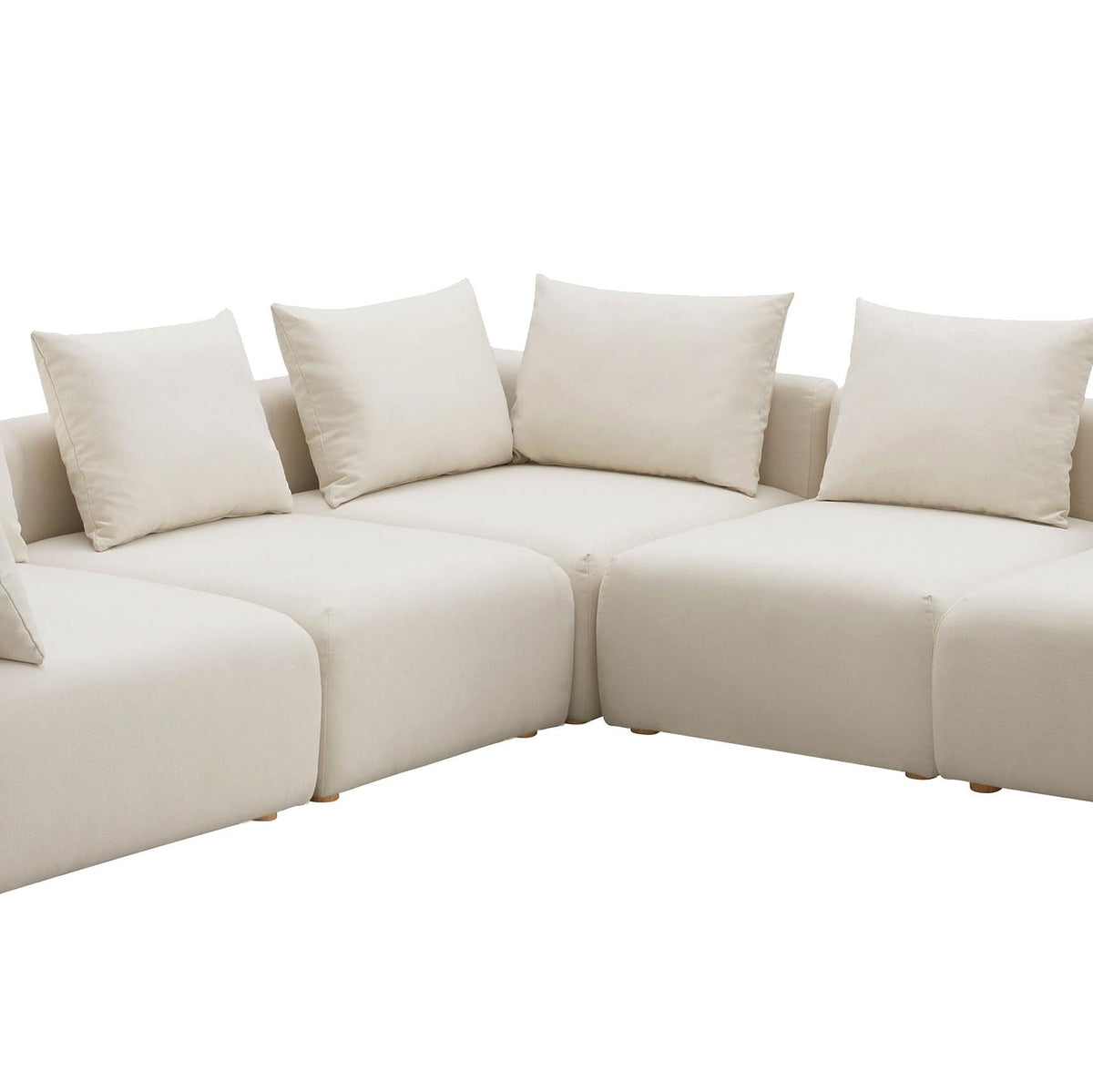 Hangover Cream Performance Linen 5-Piece Modular L-Sectional | BeBoldFurniture