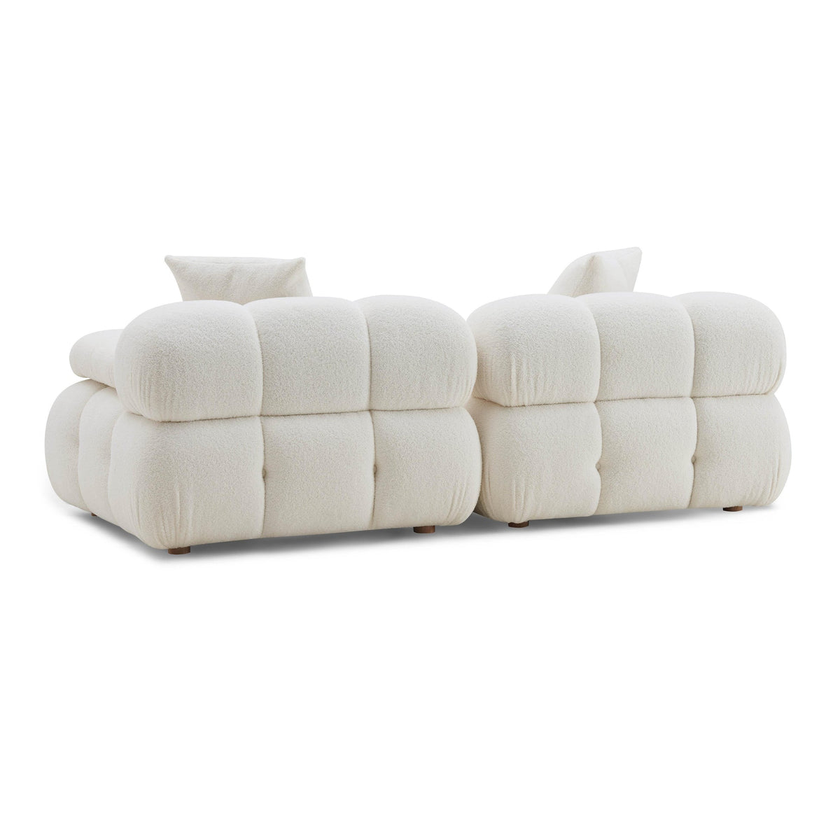 Calliope Cream Vegan Shearling Modular Loveseat | BeBoldFurniture