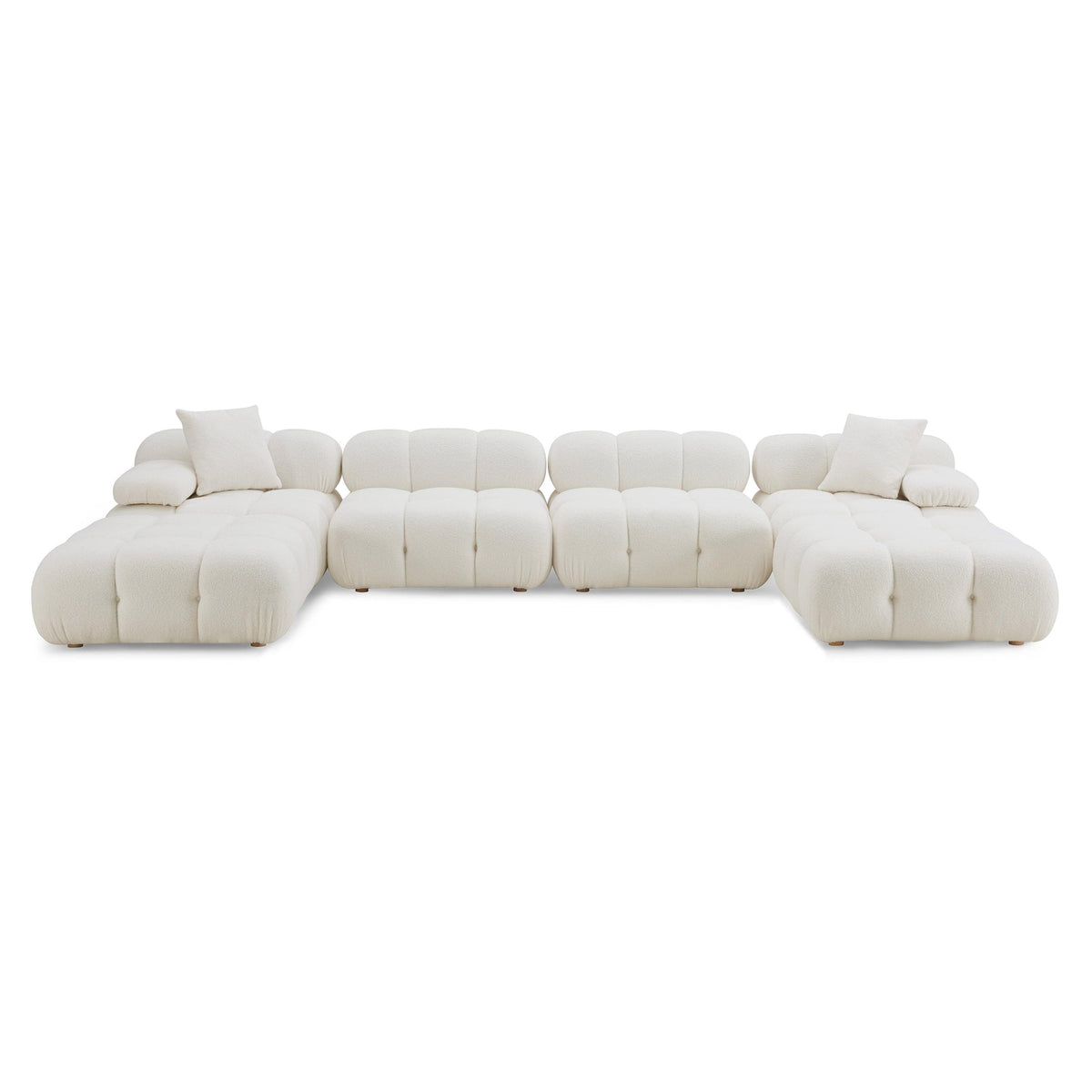 Calliope Cream Vegan Shearling 6-piece Modular U-Sectional | BeBoldFurniture