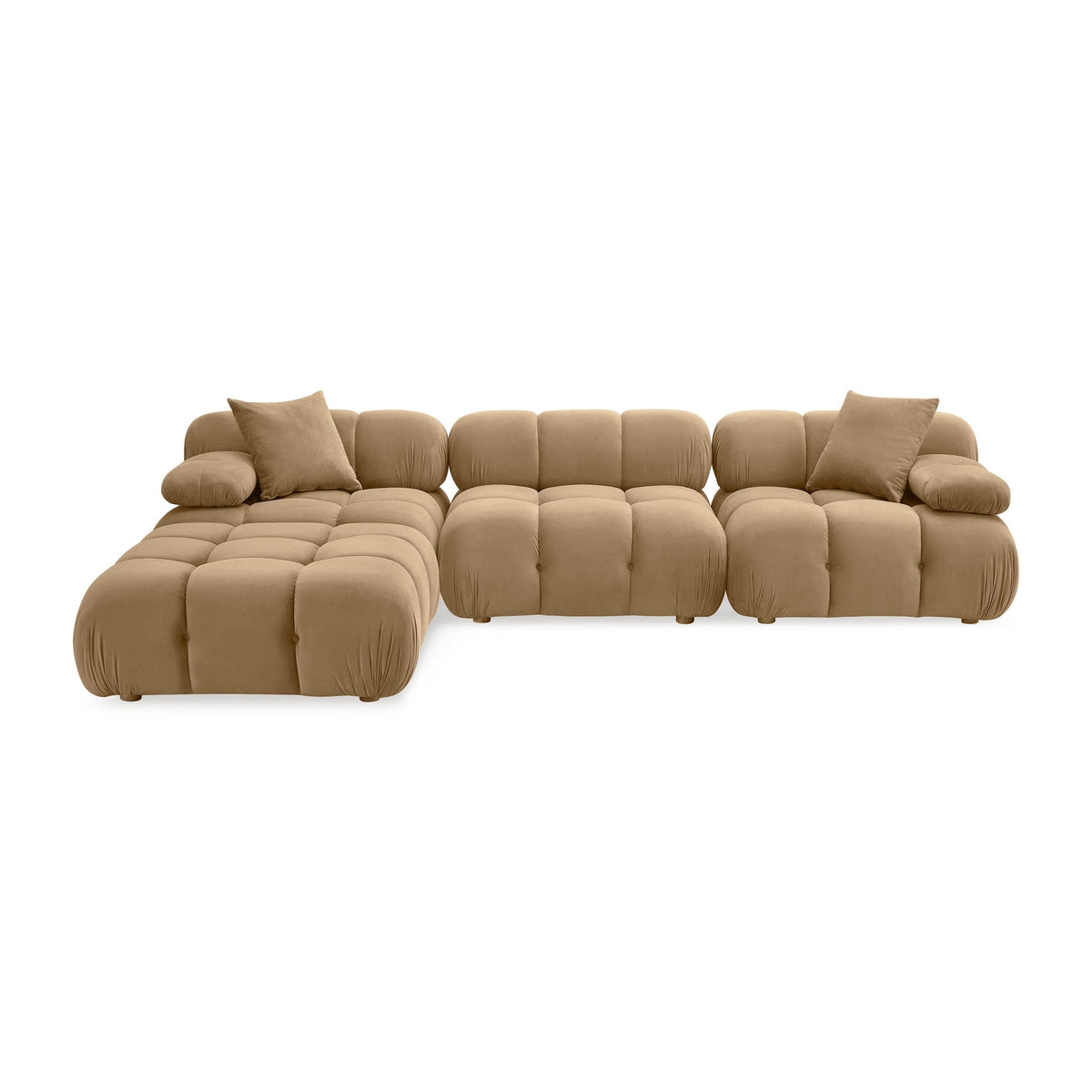 Calliope Cafe Au Lait Performance Velvet 4-piece Modular Sectional | BeBoldFurniture